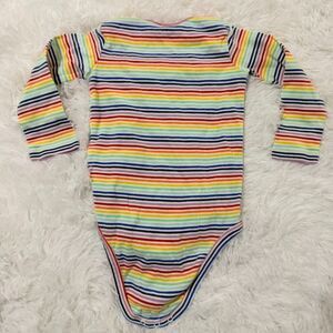 Primary Organic Cotton Rainbow Stripe Bodysuit 18-24M Long Sleeve Baby One Piece